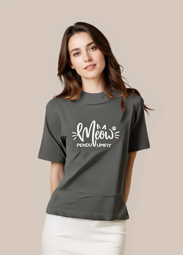 Meow Graphic Oversized T-Shirt by Pendulum Fit